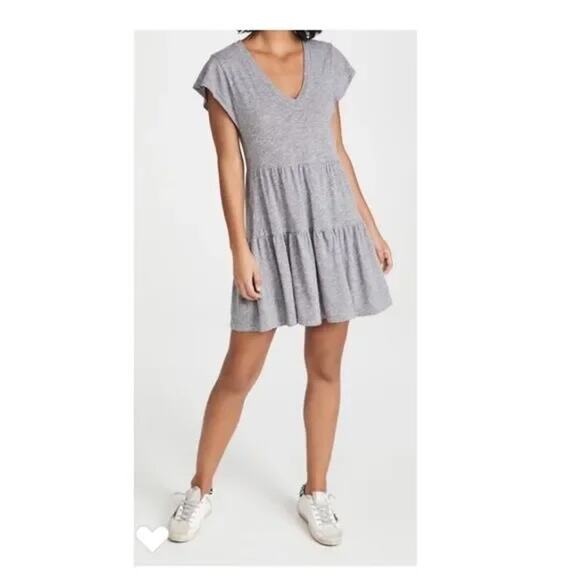 MONROW Pastel Purple Babydoll Tiered Flutter Sleeve Dress SZ XS - Picture 1 of 12